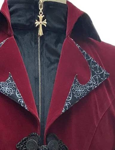 Vista 6 de Apocrypha Chamarra de cola steampunk medieval para hombre, estilo gótico victoriano, abrigo