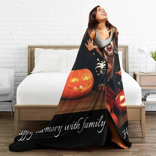 Vista 4 de Manta personalizada con collage de imágenes de texto, manta personalizada para Navidad, cumpleaños, aniversario, boda, día de San Valentín, regalo