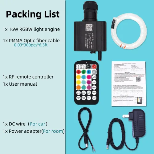 Vista 5 de Twinkle Starlight - Kit de luces LED de estrella para techo, RGBW, Bluetooth, control de aplicación, modo de música, luces de fibra óptica