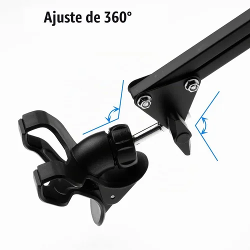 Vista 7 de soporte articulado brazo soporte mesa flexible rotación 360 ° teléfono celular clip titular para todos los teléfonos inteligentes micrófono