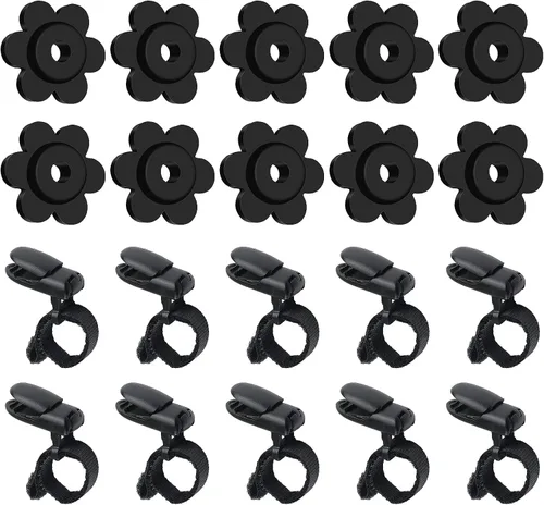 Vista 10 de HOOSUN Paquete de 10 clips y tapones para banderas de jardín, clips de tigre para soporte de bandera de jardín, tapones de goma para bandera