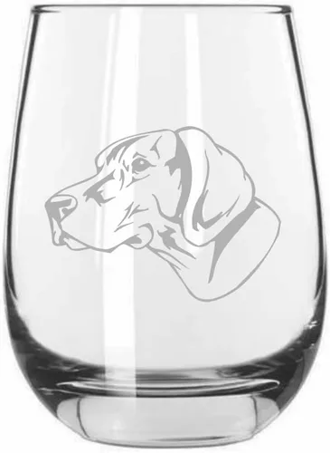 Vista 350 de Shar Pei (chino) - Vaso de vino sin tallo grabado para perro, 15.25 onzas