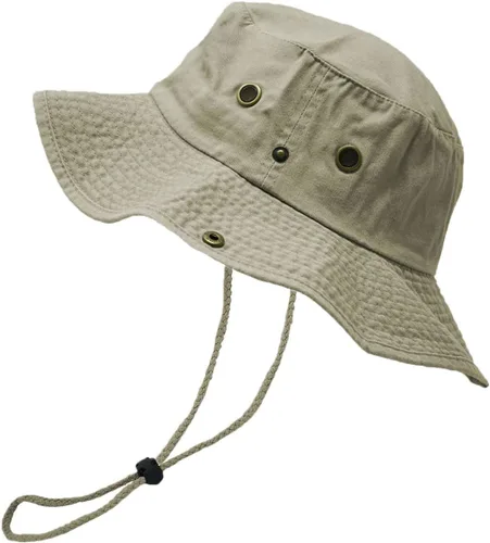 Vista 19 de Glory Max Sombrero de pescador de algodón lavado con correa de barbilla gorra de pesca Sun Safari Boonie Oliva