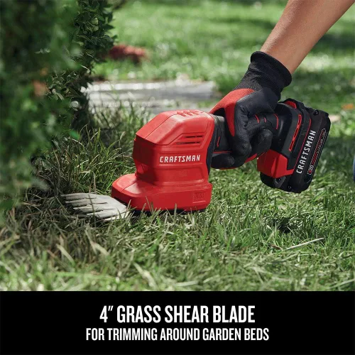 Vista 5 de CRAFTSMAN V20 - Kit de recortadora de césped manual inalámbrica y mini cortasetos (CMCSS800C1)