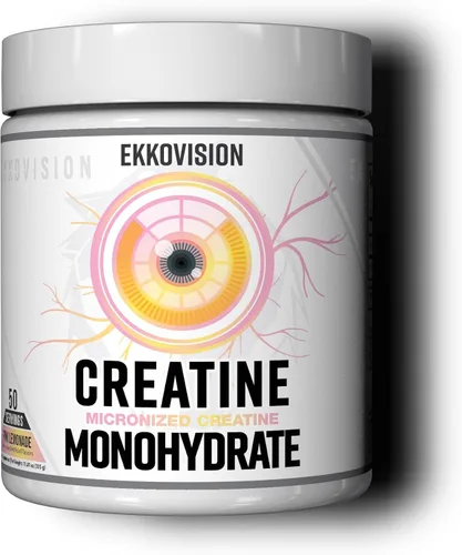 Vista 20 de Ekkovision Polvo de Monohidrato de Creatina Micronizado, Cereza Negra, Suplemento Pre Entrenamiento y Post Entrenamiento para Hombres y Mujeres