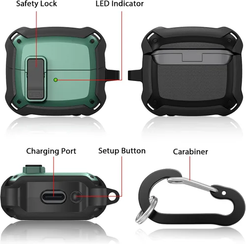 Vista 4 de KOREDA Compatible con Samsung Galaxy Buds 3 Case y Galaxy Buds 3 FE y Galaxy Buds 3 Pro Case con Kit de Limpieza, Funda Protectora Rígida de TPU
