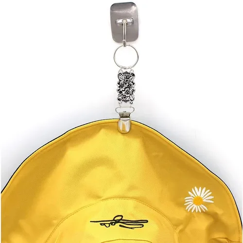 Vista 4 de HZYFPOY 4 clips para sombrero para bolso de viaje, mochila, equipaje, sombrero de compañero, soporte para sombrero, clip portátil para bolsa