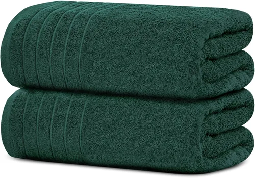 Vista 19 de Tens Towels - Paquete de 2 sábanas de baño extra grandes de 35 x 70 pulgadas, 100% algodón, más grandes y más ligeras, secan más rápido, súper