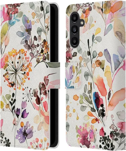 Vista 135 de Head Case Designs Officially Licensed Ninola Beige Wild Grasses Leather Wallet Case Compatible with Samsung Galaxy A07 4G