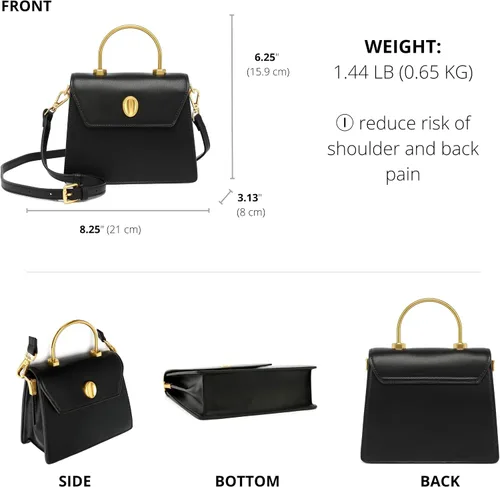 Vista 3 de Scarleton Gold Top Handle Satchel Purses for Women, Handbags for Women, Crossbody Bags for Women, Shoulder Bag Purse, H2084