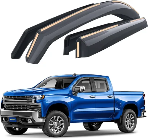 Vista 12 de Goodyear Deflectores de ventana inastillables en el canal para camiones Ford F-150 2009-2014 SuperCrew, protectores de lluvia, viseras de ventana