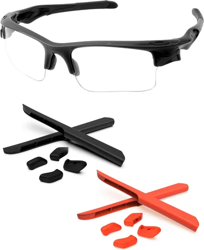 Vista 22 de Piezas de nariz de repuesto y calcetines de oreja Kits de goma para Oakley Fast Jacket OO9097/Fast Jacket XL OO9156 Negro