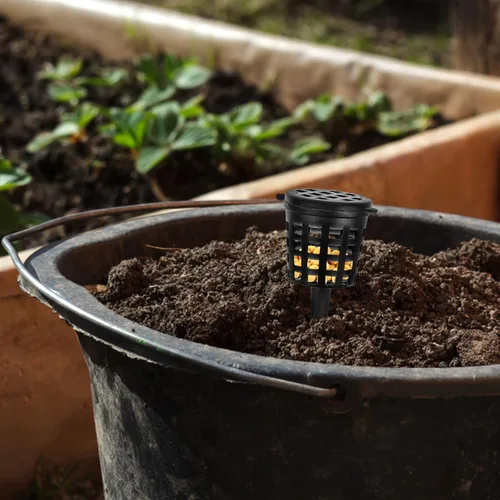 Vista 7 de GANAZONO Cesta de fertilizante con tapa Contenedor de fertilizante portátil para Bonsái Soporte de control de macetas para plantas en maceta