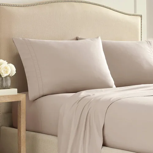 Vista 13 de Martex Par de fundas de almohada ultra suaves con dobladillo de la serie 2000, King, gris claro