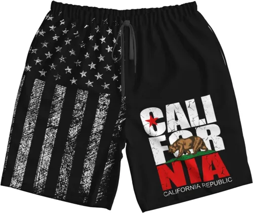 Vista 5 de California Republic Call for nia - Pantalones cortos de entrenamiento para hombre, ligeros, con bolsillos, de secado rápido, transpirables