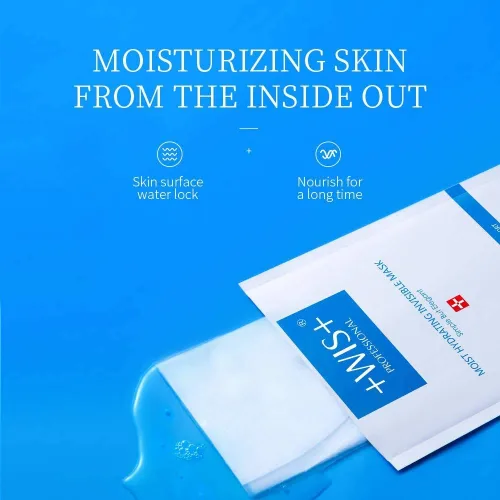 Vista 5 de WIS - Mascarilla facial hidratante intensiva suavizante, paquete de 10 unidades, profundamente hidratante con ácido hialurónico, hamamelis