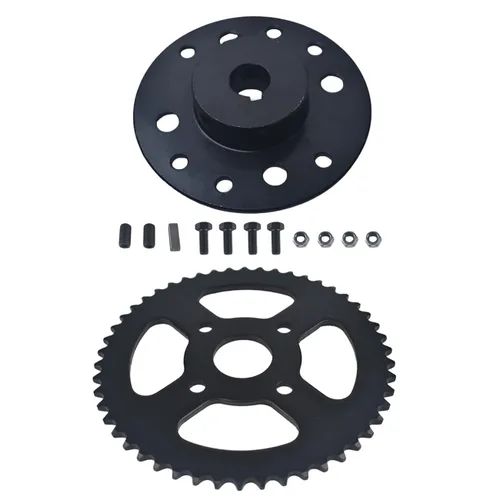 Vista 11 de Kit de buje de piñón de acero CPVNQMDG para kart con ranura de 1 pulgada, chavetero de 1/4, kit de hardware con cadena 420, piñón de transmisión