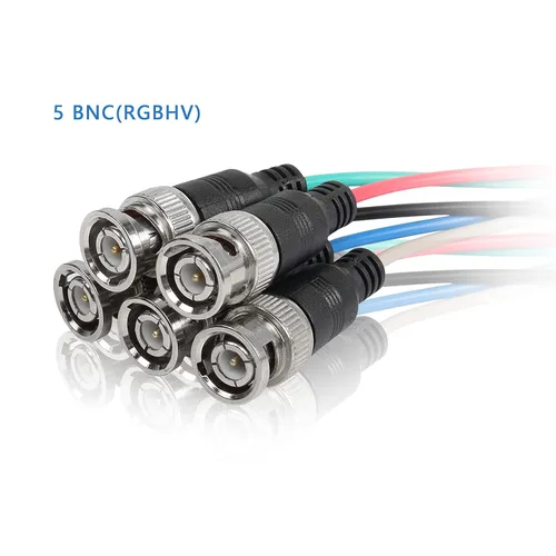 Vista 3 de MEIRIYFA Cable adaptador VGA a BNC, HD15 VGA a 5 BNC RGBHV macho coaxial de alta resolución para HDTV Monitor Cable (negro)