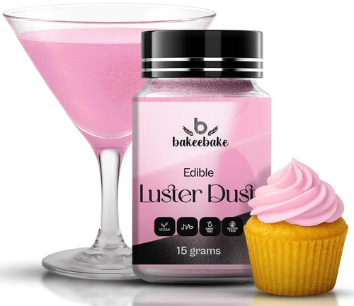 Vista 11 de Bakeebake Luster Dust - Juego de 10 colores comestibles de 0.51 onzas cada botella, purpurina comestible para bebidas y postres, polvo comestible