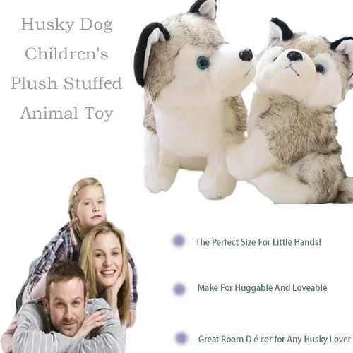 Vista 2 de Peluche de perro Husky de 9.8 pulgadas, adorable regalo para niños