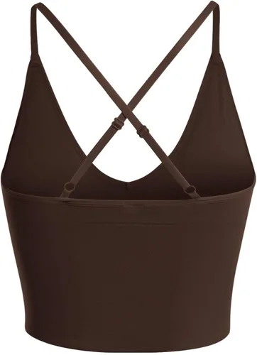 Vista 3 de Design by Olivia Sujetador deportivo para mujer, casual, sin costuras, acolchado, para entrenamiento, camiseta sin mangas, recortada, para yoga