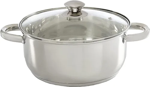 Vista 12 de Olla sopera de acero inoxidable Ecolution, olla de cocina lista para inducción con tapa de vidrio, apta para horno, olla de sopa apta