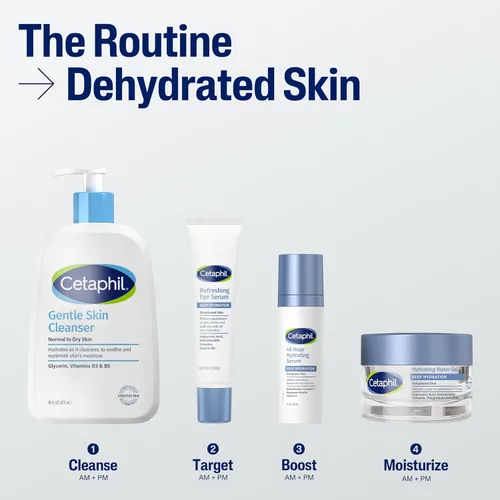 Vista 7 de Cetaphil Gel de agua restaurador de piel de hidratación profunda con ácido hialurónico y poliglutámico, hidratante facial, hidratación de 72 horas