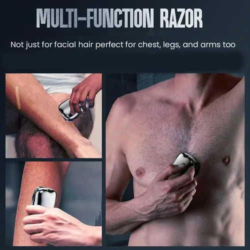 Vista 2 de Mini afeitadora eléctrica para hombres y mujeres, afeitadora eléctrica portátil, afeitadora eléctrica portátil, afeitadora de doble cabeza