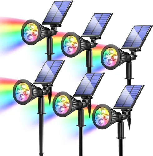 Vista 20 de JEJOT Paquete de 6 focos solares impermeables para exteriores con haz de Blanco cálido