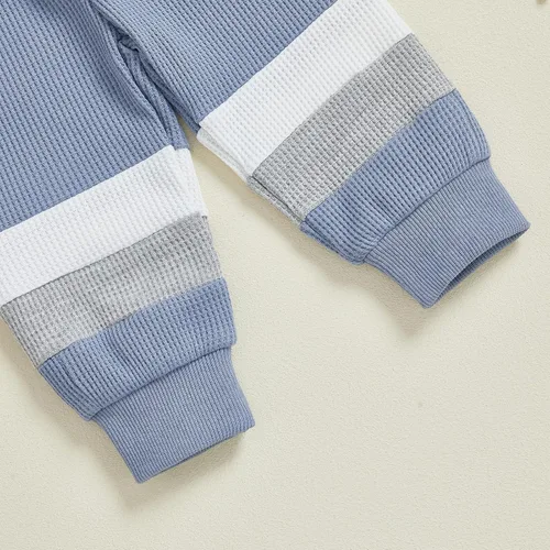 Vista 30 de Kuriozud Conjunto de 2 piezas de sudadera con cuello redondo y pantalones deportivos para niños pequeños para otoño e invierno