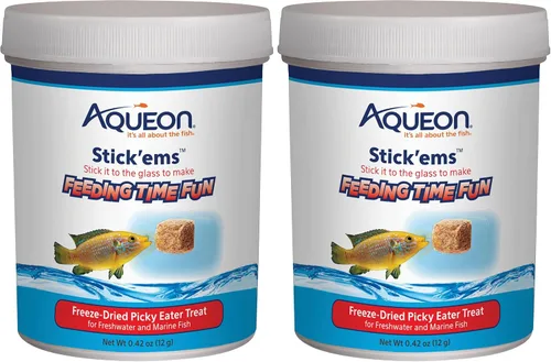 Vista 12 de Aqueon Stick'ems - Golosinas de pescado para mascotas liofilizadas que aumentan el color, 0.42 onzas