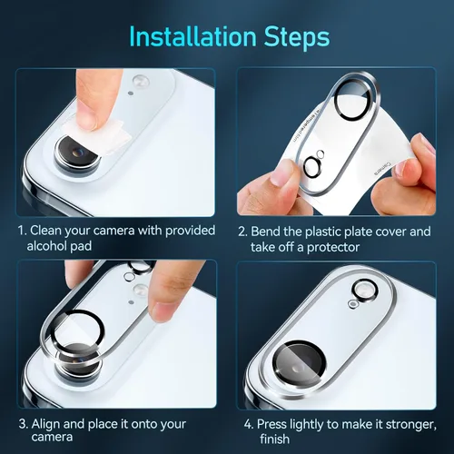 Vista 7 de ivoler Paquete de 4 protectores de lente de cámara para iPhone Air de 6.5 pulgadas, protector de pantalla de vidrio templado [compatible con fundas]