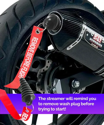 Vista 5 de RACOONA 2 unidades de tapón de lavado para el silenciador de escape, accesorio para tubo de escape de moto de tierra, tapón de lavado de 0.6"-1.5