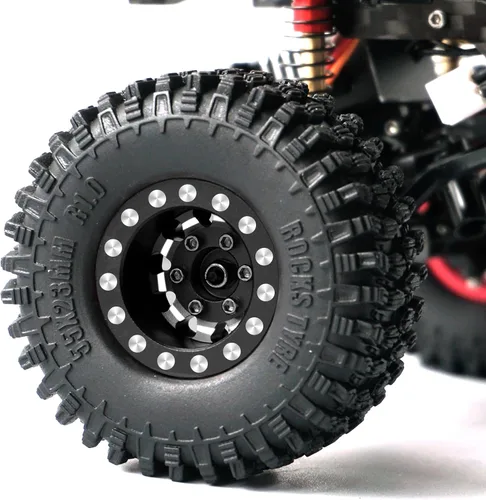 Vista 2 de Ruedas OGRc 1.0 Llantas de Borde Profundo con Offset Negativo de 7mm para SCX24 C10 JLU Deadbolt Gladiator Bronco 1/24 Crawler Car (Negro)