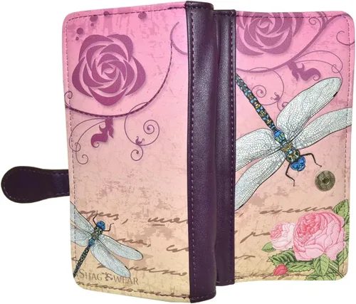 Vista 21 de Shag Wear Bumblebee Garden Large Wallet 7" Blue Bumblebee Garden Blue