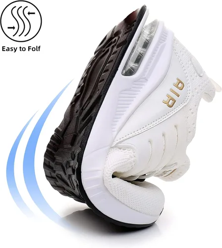 Vista 4 de BOGOVER Zapatos de senderismo para hombre, antideslizantes, transpirables, ligeros, con amortiguación de aire, tenis para tenis, gimnasio, trotar