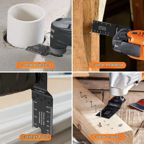 Vista 6 de Kit de 200 cuchillas oscilantes multiherramienta – Hojas de sierra universales de liberación rápida de 1-3/8 pulgadas para madera y plástico