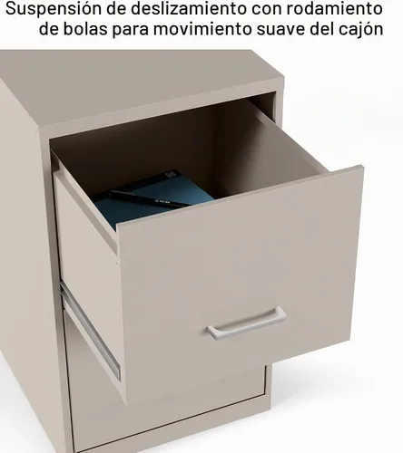 Vista 6 de Archivador vertical de grapas, 2 cajones, carta/legal, bloqueo, masilla Beige