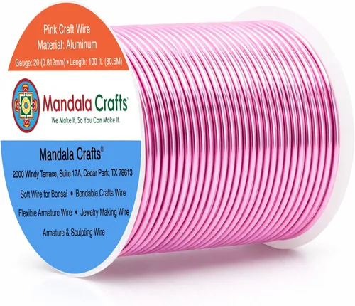 Vista 142 de Mandala Crafts - Alambre de aluminio anodizado de calibre 22 para hacer joyas - 137.2 m de alambre flexible surtido y coloreado - Doble para bonsái