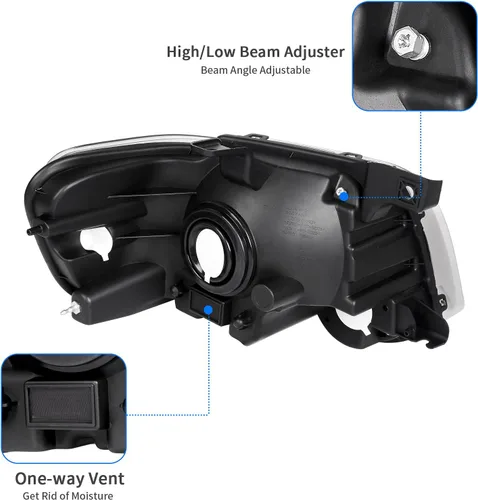 Vista 4 de DWVO Conjunto de faros delanteros compatible con Ford Explorer 06-10 2006-2010 2006-2010, par de repuesto para el lado del conductor y del pasajero