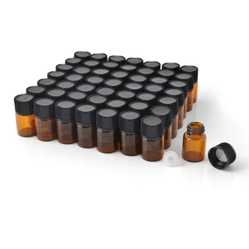 Vista 7 de Mini botellas de aceite esencial vacías botella de muestra de 0.0 fl oz (1/4 dram) 0.1 fl oz (5/8 dram) botella de vidrio ámbar con reductor