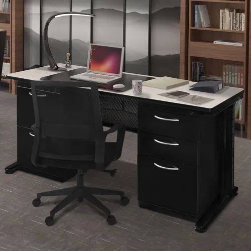 Vista 2 de Regency Escritorio de doble pedestal Fusion, 72" x 30", arce