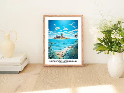 Vista 4 de Susie Arts 8 x 10 sin marco seco Tortugas Parque Nacional Papel 3D Paisaje Imagen Fotografía Natural Escénica Geográfica Arte Impresión Póster