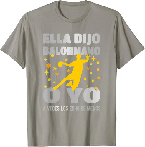 Vista 12 de Camiseta Ella Dijo El Balonmano O Yo. La Extraño, Negro