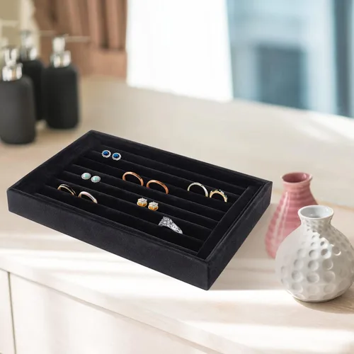 Vista 2 de Dwawoo - Organizador de anillos, joyas, joyas, caja, bandeja de almacenamiento, para corbata, pendientes, clip