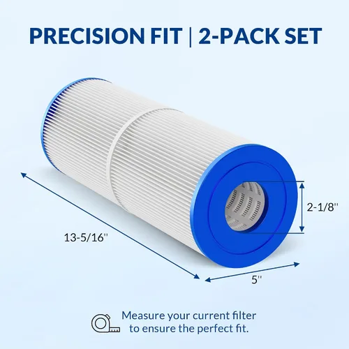 Vista 2 de Paquete de 2 filtros de repuesto para spa PRB25-IN, C-4326, FC-2375, compatible con Jacuzzi J-200 y filtro de bañera de hidromasaje Pentair, 25 pies