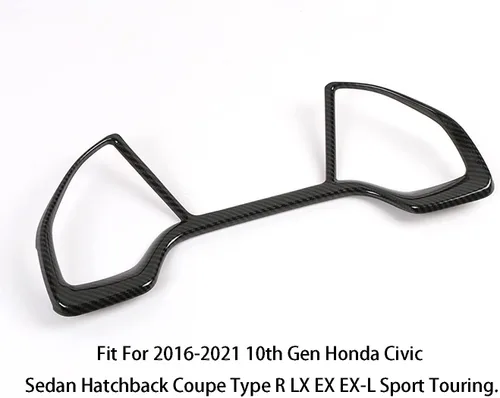Vista 6 de Accesorios de automóvil aptos para Honda 10ª generación Civic 2016-2021 Interior tablero de instrumentos, marco, marco de cubierta