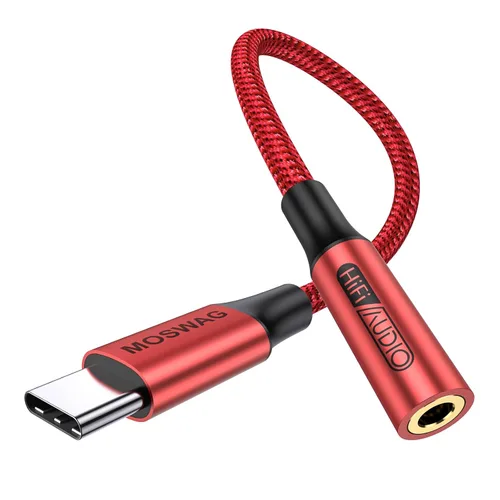 Vista 20 de MOSWAG Adaptador de audio USB tipo C a conector de auriculares hembra de 0.138 in, sonido de alta fidelidad For