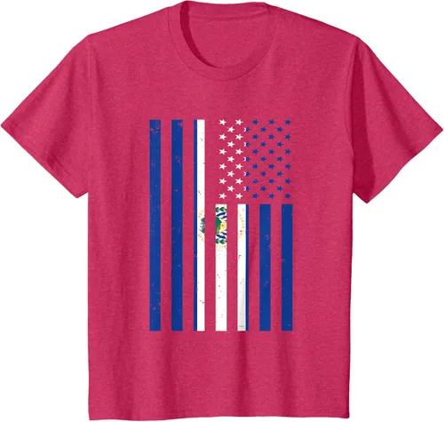 Vista 52 de El Salvador Shirt - El Salvador USA America Flag Men Women T-Shirt