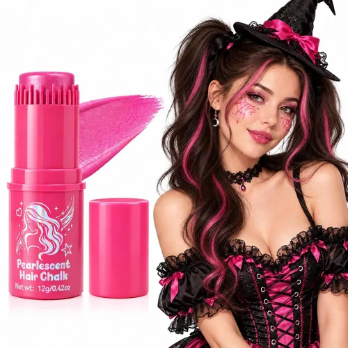 Vista 12 de Peine de color rojo temporal para el cabello, tiza lavable para niños